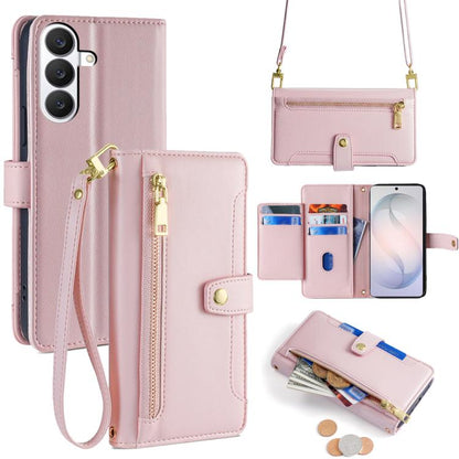 Sheep Texture Cross-body Zipper Wallet Leather Phone Case, For Samsung Galaxy S26+ 5G, For Samsung Galaxy S26 Ultra 5G, For Samsung Galaxy S26 5G, For Samsung Galaxy S25 5G