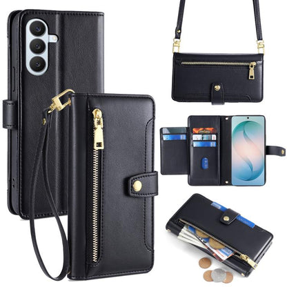 Sheep Texture Cross-body Zipper Wallet Leather Phone Case, For Samsung Galaxy S26+ 5G, For Samsung Galaxy S26 Ultra 5G, For Samsung Galaxy S26 5G, For Samsung Galaxy S25 5G