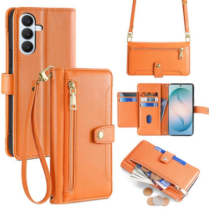 Sheep Texture Cross-body Zipper Wallet Leather Phone Case, For Samsung Galaxy S26+ 5G, For Samsung Galaxy S26 Ultra 5G, For Samsung Galaxy S26 5G, For Samsung Galaxy S25 5G