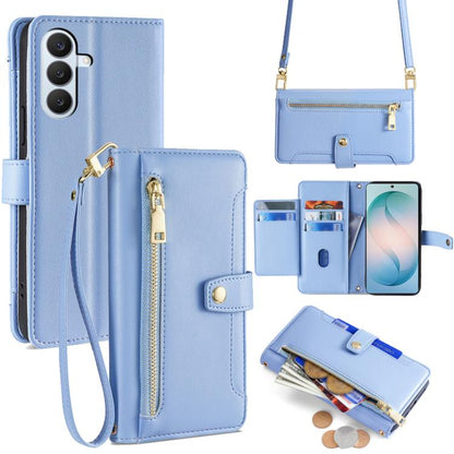 Sheep Texture Cross-body Zipper Wallet Leather Phone Case, For Samsung Galaxy S26+ 5G, For Samsung Galaxy S26 Ultra 5G, For Samsung Galaxy S26 5G, For Samsung Galaxy S25 5G