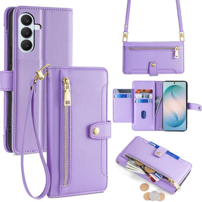 Sheep Texture Cross-body Zipper Wallet Leather Phone Case, For Samsung Galaxy S26+ 5G, For Samsung Galaxy S26 Ultra 5G, For Samsung Galaxy S26 5G, For Samsung Galaxy S25 5G
