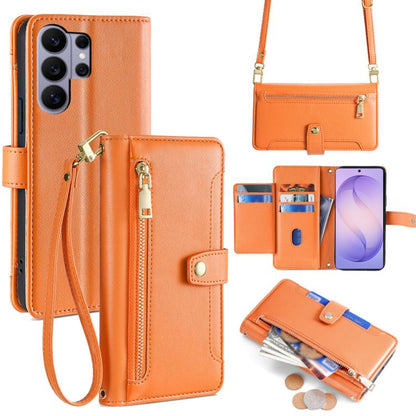 Sheep Texture Cross-body Zipper Wallet Leather Phone Case, For Samsung Galaxy S26+ 5G, For Samsung Galaxy S26 Ultra 5G, For Samsung Galaxy S26 5G, For Samsung Galaxy S25 5G