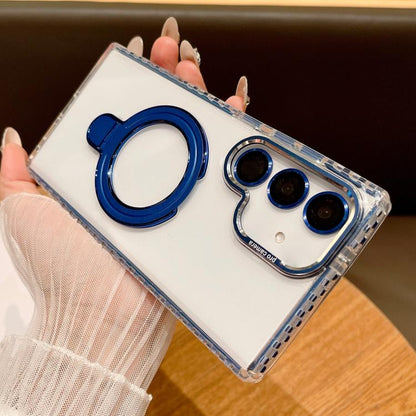 Transparent MagSafe Holder Phone Case with Lens Film, For Samsung Galaxy S25 5G, For Samsung Galaxy S25+ 5G, For Samsung Galaxy S25 Ultra 5G, For Samsung Galaxy S24 Ultra 5G