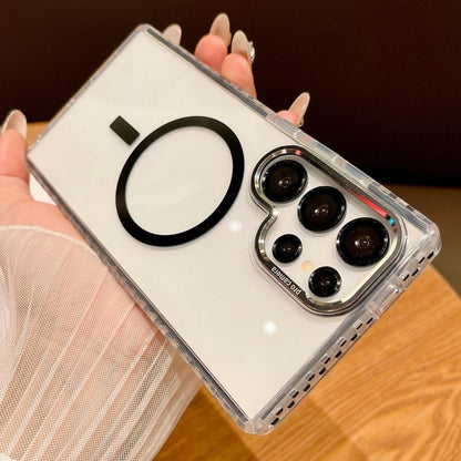 Transparent MagSafe Phone Case with Lens Film, For Samsung Galaxy S24+ 5G, For Samsung Galaxy S24 5G, For Samsung Galaxy S23 Ultra 5G, For Samsung Galaxy S22 Ultra 5G