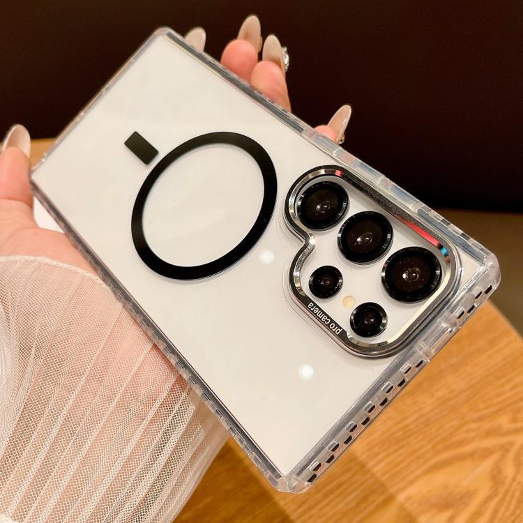 Transparent MagSafe Phone Case with Lens Film, For Samsung Galaxy S24+ 5G, For Samsung Galaxy S24 5G, For Samsung Galaxy S23 Ultra 5G, For Samsung Galaxy S22 Ultra 5G