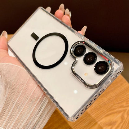 Transparent MagSafe Phone Case with Lens Film, For Samsung Galaxy S24+ 5G, For Samsung Galaxy S24 5G, For Samsung Galaxy S23 Ultra 5G, For Samsung Galaxy S22 Ultra 5G