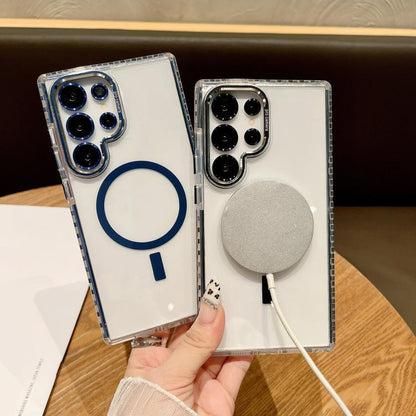 Transparent MagSafe Phone Case with Lens Film, For Samsung Galaxy S24+ 5G, For Samsung Galaxy S24 5G, For Samsung Galaxy S23 Ultra 5G, For Samsung Galaxy S22 Ultra 5G