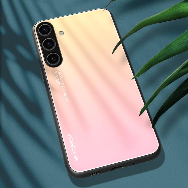 Gradient Color Glass Phone Case, For Samsung Galaxy S25 5G, For Samsung Galaxy S25+ 5G, For Samsung Galaxy S25 Ultra 5G