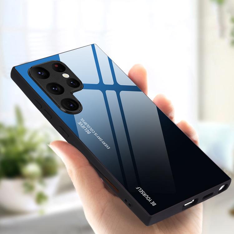 Gradient Color Glass Phone Case, For Samsung Galaxy S25 5G, For Samsung Galaxy S25+ 5G, For Samsung Galaxy S25 Ultra 5G