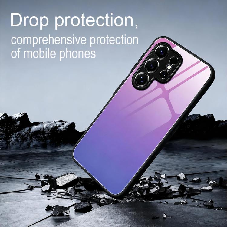 Gradient Color Glass Phone Case, For Samsung Galaxy S26+ 5G, For Samsung Galaxy S26 Ultra 5G, For Samsung Galaxy S26 5G
