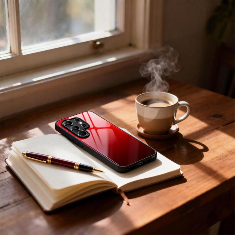 Gradient Color Glass Phone Case, For Samsung Galaxy S26+ 5G, For Samsung Galaxy S26 Ultra 5G, For Samsung Galaxy S26 5G