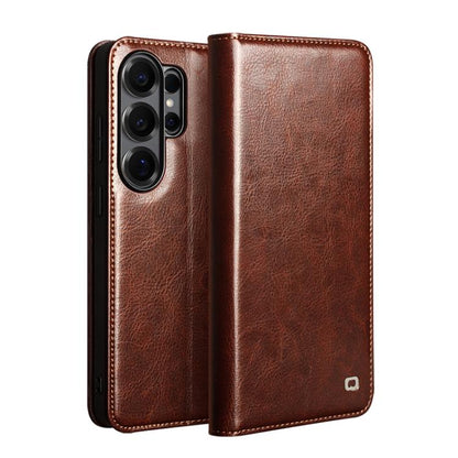QIALINO Genuine Leather Phone Case, For Samsung Galaxy S26+ 5G, For Samsung Galaxy S26 Ultra 5G, For Samsung Galaxy S26 5G, For Samsung Galaxy S25 5G, For Samsung Galaxy S25+ 5G, For Samsung Galaxy S25 Ultra 5G