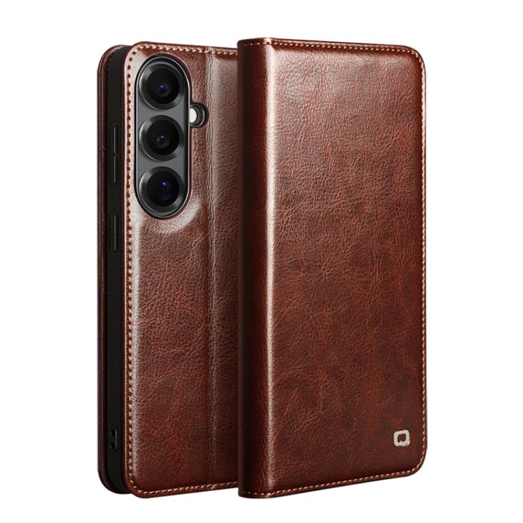 QIALINO Genuine Leather Phone Case, For Samsung Galaxy S26+ 5G, For Samsung Galaxy S26 Ultra 5G, For Samsung Galaxy S26 5G, For Samsung Galaxy S25 5G, For Samsung Galaxy S25+ 5G, For Samsung Galaxy S25 Ultra 5G