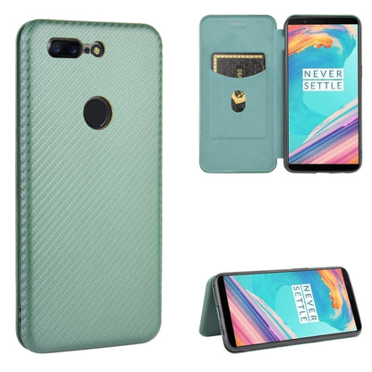 Carbon Fiber Texture Magnetic Horizontal Flip TPU + PC + PU Leather Case with Card Slot, For OnePlus 5T, For OnePlus 5, For OnePlus 6T, For OnePlus 6
