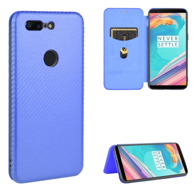 Carbon Fiber Texture Magnetic Horizontal Flip TPU + PC + PU Leather Case with Card Slot, For OnePlus 5T, For OnePlus 5, For OnePlus 6T, For OnePlus 6