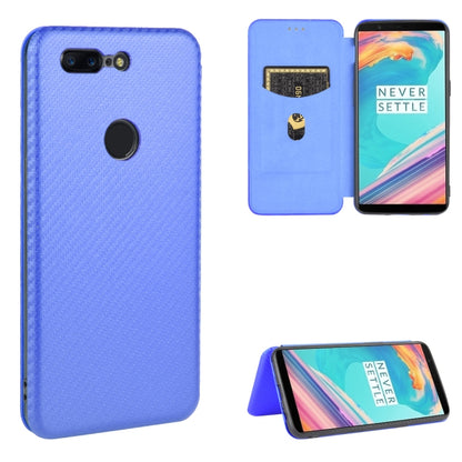 Carbon Fiber Texture Magnetic Horizontal Flip TPU + PC + PU Leather Case with Card Slot, For OnePlus 5T, For OnePlus 5, For OnePlus 6T, For OnePlus 6