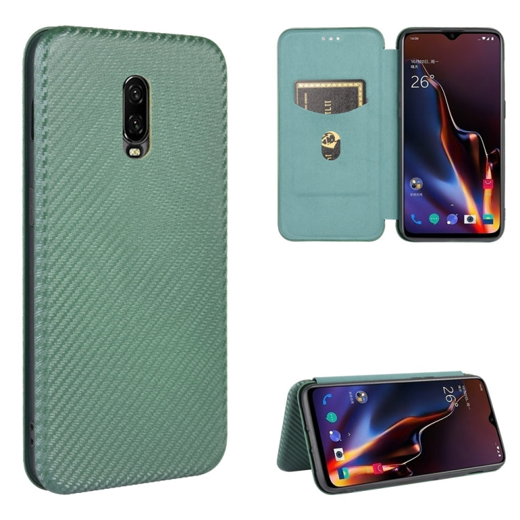 Carbon Fiber Texture Magnetic Horizontal Flip TPU + PC + PU Leather Case with Card Slot, For OnePlus 5T, For OnePlus 5, For OnePlus 6T, For OnePlus 6