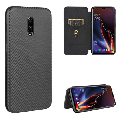 Carbon Fiber Texture Magnetic Horizontal Flip TPU + PC + PU Leather Case with Card Slot, For OnePlus 5T, For OnePlus 5, For OnePlus 6T, For OnePlus 6