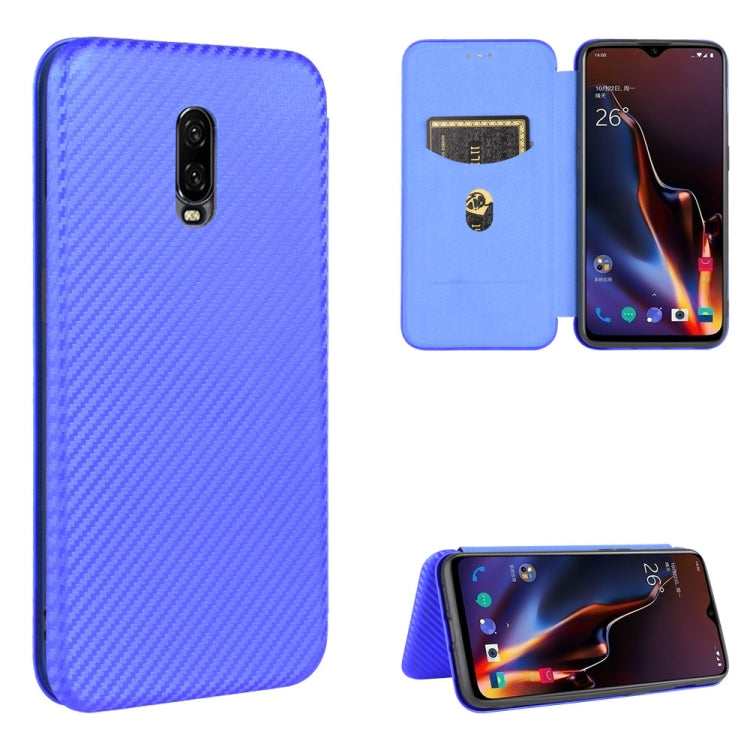 Carbon Fiber Texture Magnetic Horizontal Flip TPU + PC + PU Leather Case with Card Slot, For OnePlus 5T, For OnePlus 5, For OnePlus 6T, For OnePlus 6