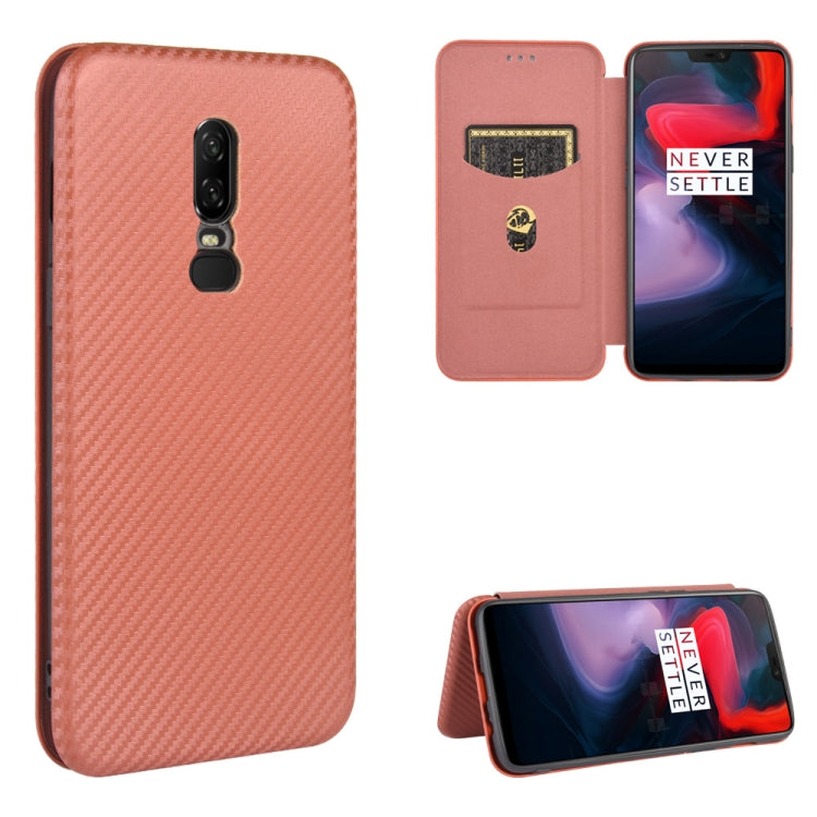 Carbon Fiber Texture Magnetic Horizontal Flip TPU + PC + PU Leather Case with Card Slot, For OnePlus 5T, For OnePlus 5, For OnePlus 6T, For OnePlus 6