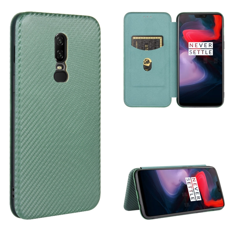 Carbon Fiber Texture Magnetic Horizontal Flip TPU + PC + PU Leather Case with Card Slot, For OnePlus 5T, For OnePlus 5, For OnePlus 6T, For OnePlus 6