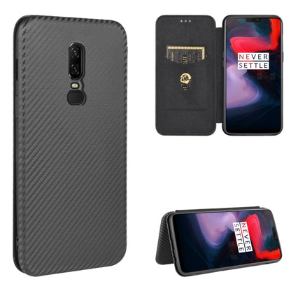 Carbon Fiber Texture Magnetic Horizontal Flip TPU + PC + PU Leather Case with Card Slot, For OnePlus 5T, For OnePlus 5, For OnePlus 6T, For OnePlus 6