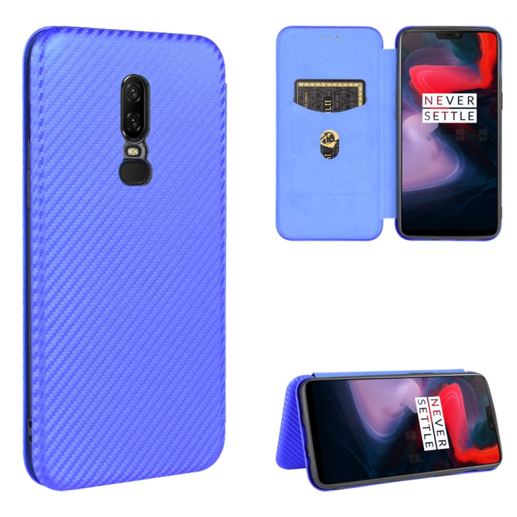 Carbon Fiber Texture Magnetic Horizontal Flip TPU + PC + PU Leather Case with Card Slot, For OnePlus 5T, For OnePlus 5, For OnePlus 6T, For OnePlus 6