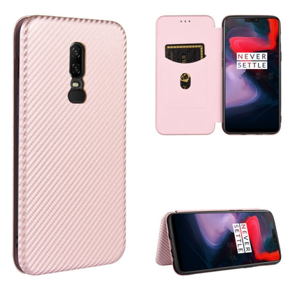 Carbon Fiber Texture Magnetic Horizontal Flip TPU + PC + PU Leather Case with Card Slot, For OnePlus 5T, For OnePlus 5, For OnePlus 6T, For OnePlus 6