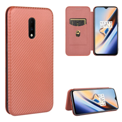 Carbon Fiber Texture Magnetic Horizontal Flip TPU + PC + PU Leather Case with Card Slot, For OnePlus 7T, For OnePlus 7, For OnePlus 7T Pro, For OnePlus 7 Pro