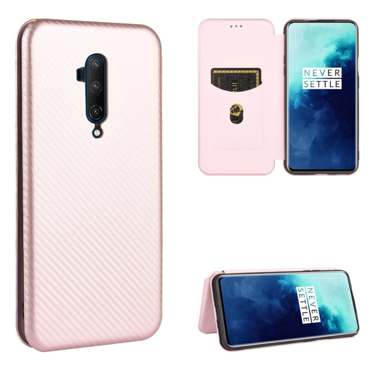 Carbon Fiber Texture Magnetic Horizontal Flip TPU + PC + PU Leather Case with Card Slot, For OnePlus 7T, For OnePlus 7, For OnePlus 7T Pro, For OnePlus 7 Pro