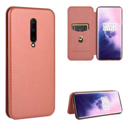 Carbon Fiber Texture Magnetic Horizontal Flip TPU + PC + PU Leather Case with Card Slot, For OnePlus 7T, For OnePlus 7, For OnePlus 7T Pro, For OnePlus 7 Pro