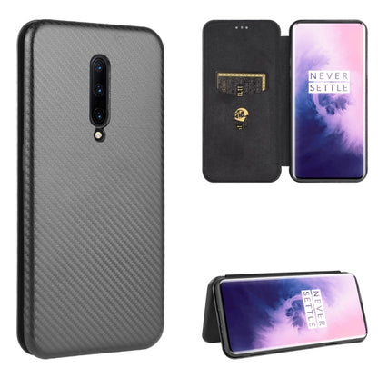 Carbon Fiber Texture Magnetic Horizontal Flip TPU + PC + PU Leather Case with Card Slot, For OnePlus 7T, For OnePlus 7, For OnePlus 7T Pro, For OnePlus 7 Pro