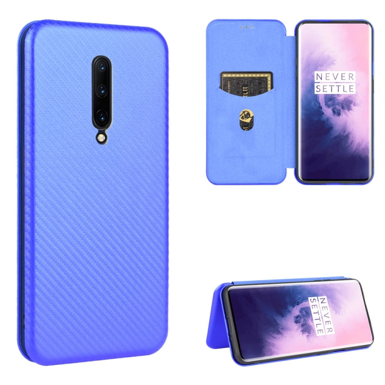Carbon Fiber Texture Magnetic Horizontal Flip TPU + PC + PU Leather Case with Card Slot, For OnePlus 7T, For OnePlus 7, For OnePlus 7T Pro, For OnePlus 7 Pro