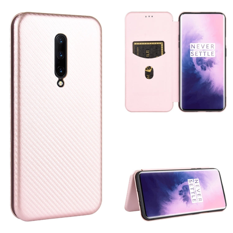 Carbon Fiber Texture Magnetic Horizontal Flip TPU + PC + PU Leather Case with Card Slot, For OnePlus 7T, For OnePlus 7, For OnePlus 7T Pro, For OnePlus 7 Pro