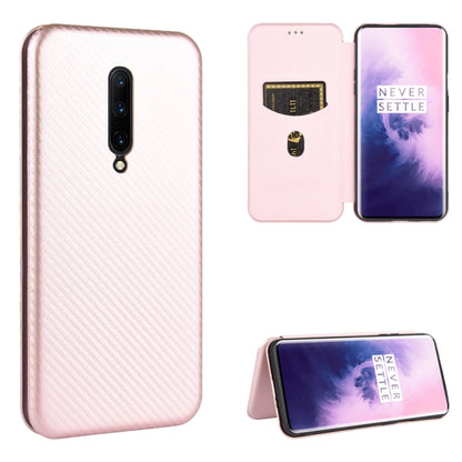 Carbon Fiber Texture Magnetic Horizontal Flip TPU + PC + PU Leather Case with Card Slot, For OnePlus 7T, For OnePlus 7, For OnePlus 7T Pro, For OnePlus 7 Pro
