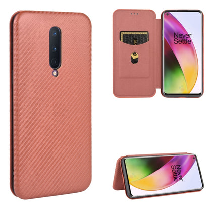 Carbon Fiber Texture Magnetic Horizontal Flip TPU + PC + PU Leather Case with Card Slot, For OnePlus 8, For OnePlus 8 Pro, For OnePlus Nord