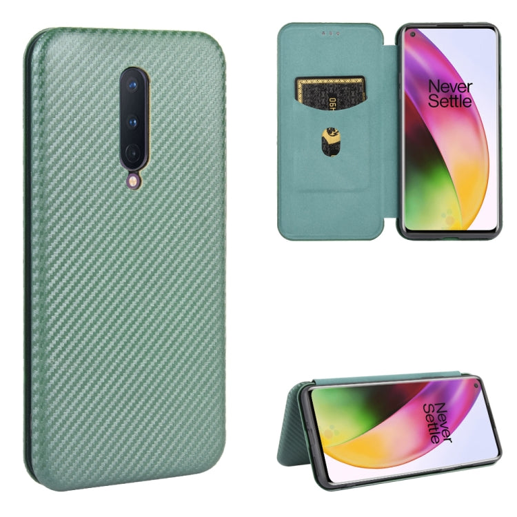 Carbon Fiber Texture Magnetic Horizontal Flip TPU + PC + PU Leather Case with Card Slot, For OnePlus 8, For OnePlus 8 Pro, For OnePlus Nord
