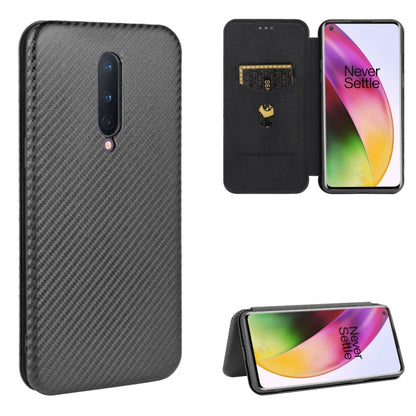 Carbon Fiber Texture Magnetic Horizontal Flip TPU + PC + PU Leather Case with Card Slot, For OnePlus 8, For OnePlus 8 Pro, For OnePlus Nord