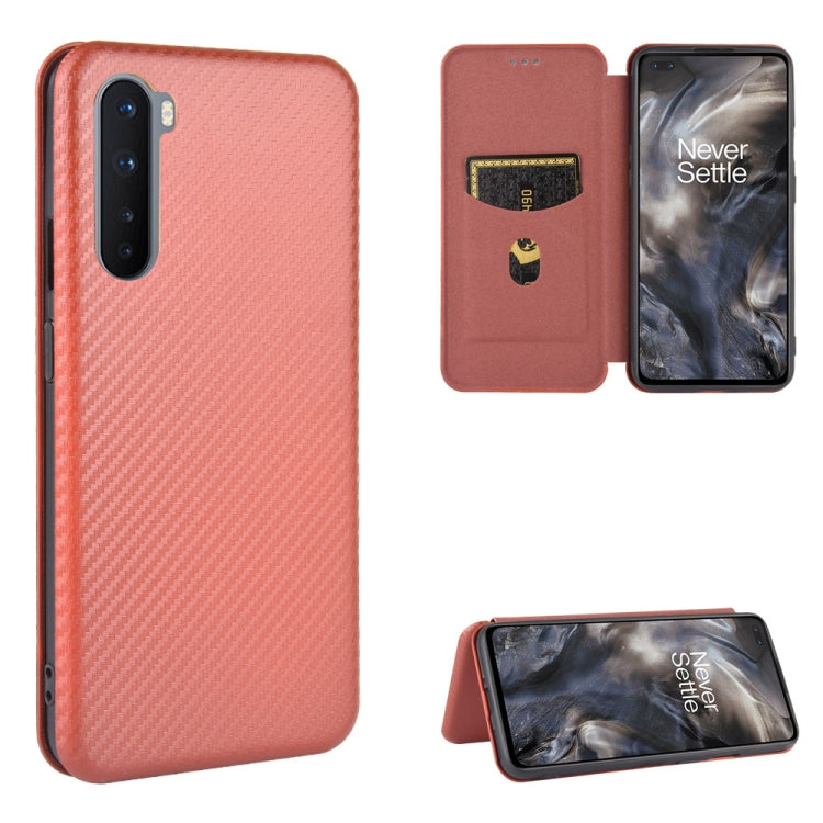 Carbon Fiber Texture Magnetic Horizontal Flip TPU + PC + PU Leather Case with Card Slot, For OnePlus 8, For OnePlus 8 Pro, For OnePlus Nord