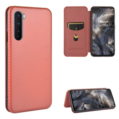 Carbon Fiber Texture Magnetic Horizontal Flip TPU + PC + PU Leather Case with Card Slot, For OnePlus 8, For OnePlus 8 Pro, For OnePlus Nord