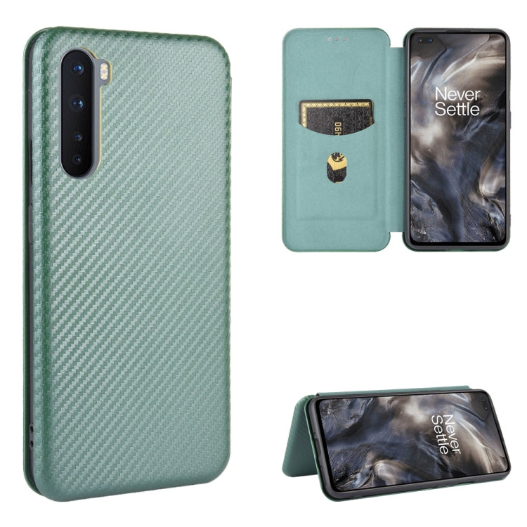 Carbon Fiber Texture Magnetic Horizontal Flip TPU + PC + PU Leather Case with Card Slot, For OnePlus 8, For OnePlus 8 Pro, For OnePlus Nord