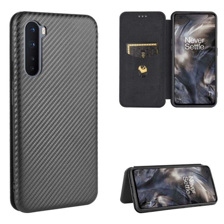 Carbon Fiber Texture Magnetic Horizontal Flip TPU + PC + PU Leather Case with Card Slot, For OnePlus 8, For OnePlus 8 Pro, For OnePlus Nord
