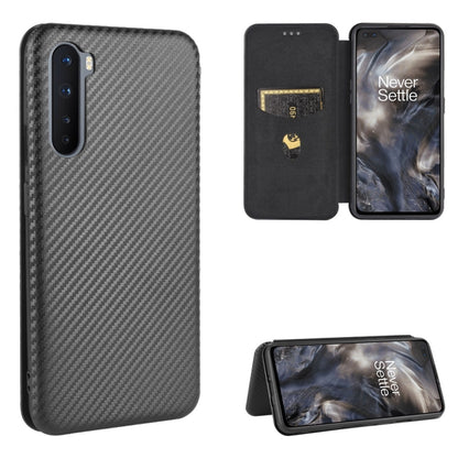 Carbon Fiber Texture Magnetic Horizontal Flip TPU + PC + PU Leather Case with Card Slot, For OnePlus 8, For OnePlus 8 Pro, For OnePlus Nord