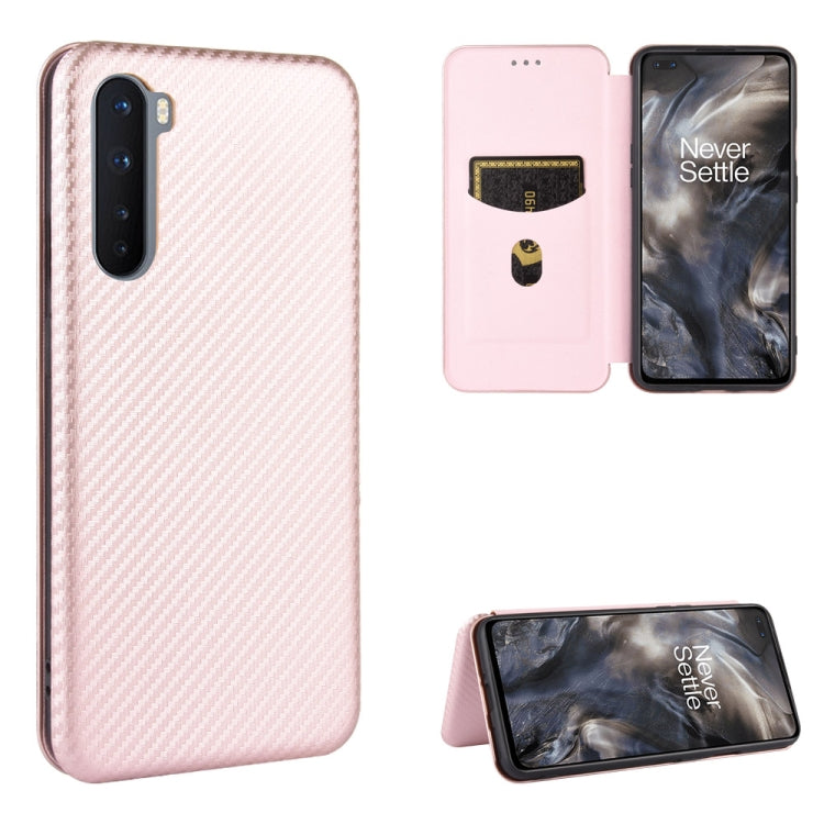 Carbon Fiber Texture Magnetic Horizontal Flip TPU + PC + PU Leather Case with Card Slot, For OnePlus 8, For OnePlus 8 Pro, For OnePlus Nord