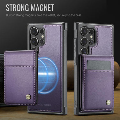 JEEHOOD J06 British Style RFID MagSafe Card Bag PU Phone Case, For Samsung Galaxy S23 Ultra 5G