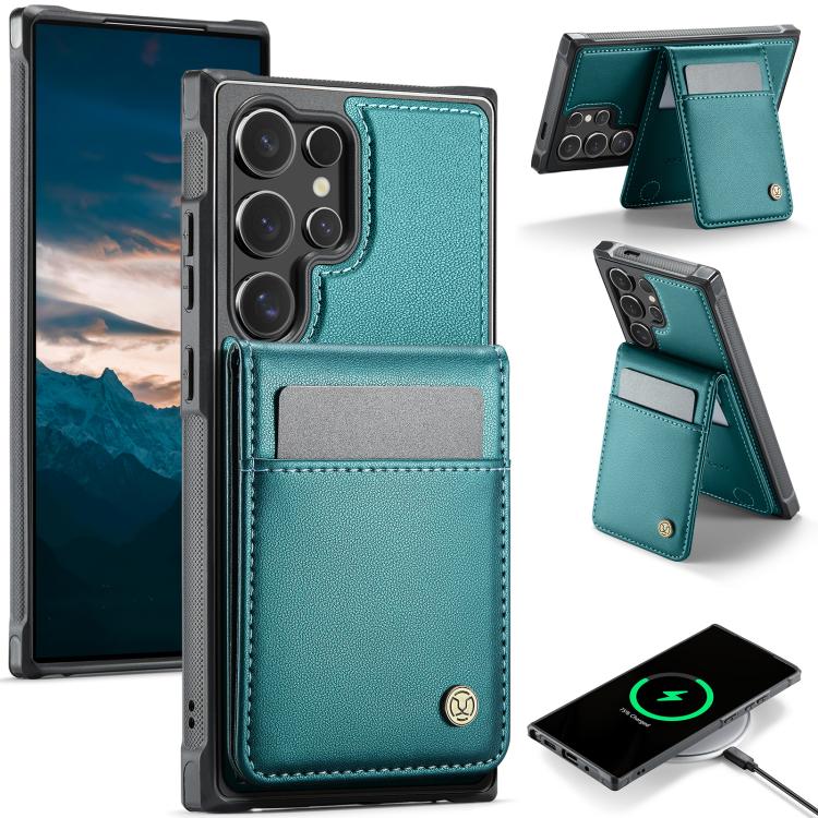 JEEHOOD J06 British Style RFID MagSafe Card Bag PU Phone Case, For Samsung Galaxy S25 Ultra 5G, For Samsung Galaxy S24 Ultra 5G, For Samsung Galaxy S24+ 5G, For Samsung Galaxy S24 5G