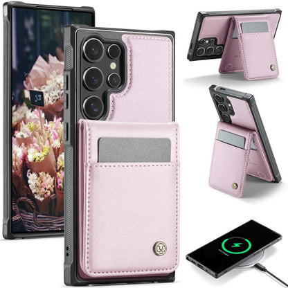 JEEHOOD J06 British Style RFID MagSafe Card Bag PU Phone Case, For Samsung Galaxy S25 Ultra 5G, For Samsung Galaxy S24 Ultra 5G, For Samsung Galaxy S24+ 5G, For Samsung Galaxy S24 5G