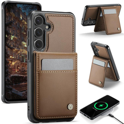 JEEHOOD J06 British Style RFID MagSafe Card Bag PU Phone Case, For Samsung Galaxy S25 Ultra 5G, For Samsung Galaxy S24 Ultra 5G, For Samsung Galaxy S24+ 5G, For Samsung Galaxy S24 5G