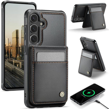 JEEHOOD J06 British Style RFID MagSafe Card Bag PU Phone Case, For Samsung Galaxy S25 Ultra 5G, For Samsung Galaxy S24 Ultra 5G, For Samsung Galaxy S24+ 5G, For Samsung Galaxy S24 5G