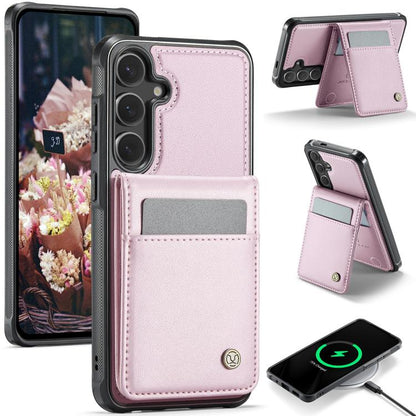 JEEHOOD J06 British Style RFID MagSafe Card Bag PU Phone Case, For Samsung Galaxy S25 Ultra 5G, For Samsung Galaxy S24 Ultra 5G, For Samsung Galaxy S24+ 5G, For Samsung Galaxy S24 5G